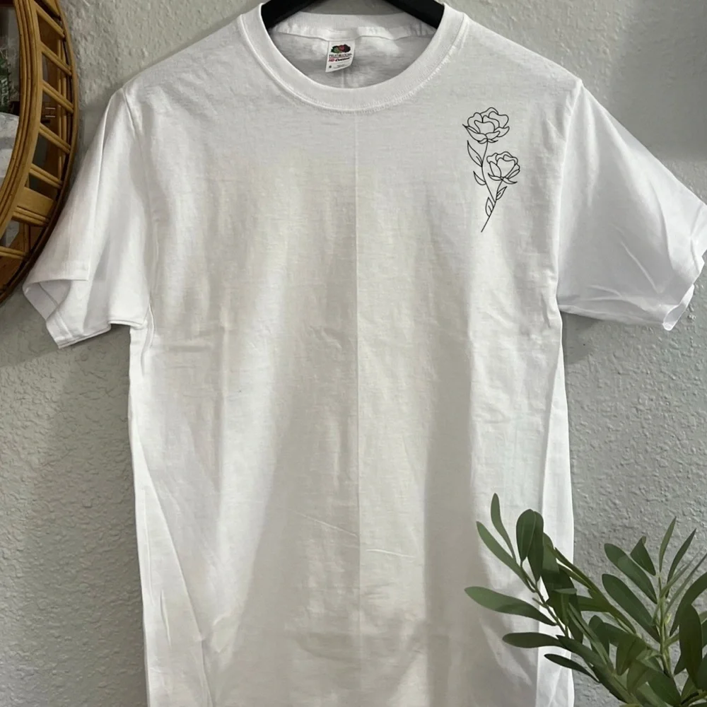 White Floral growth t shirt - Picture 1 of 3